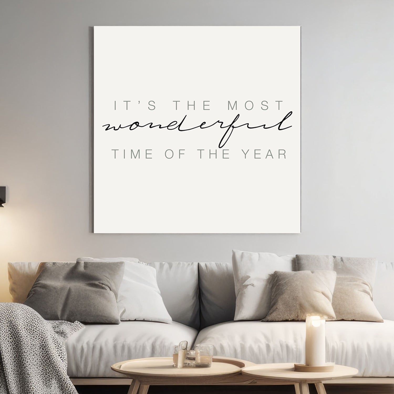 minimalist holiday typography wall art with festive quote