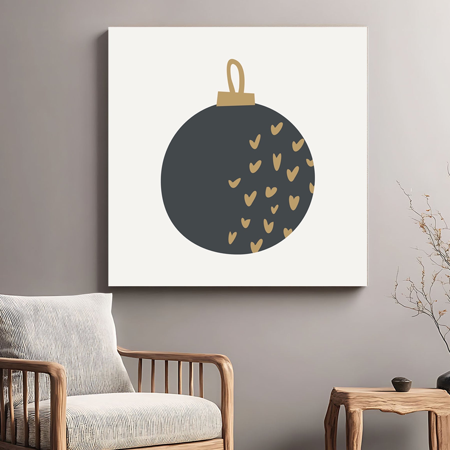 minimalist Christmas ornament holiday wall art print