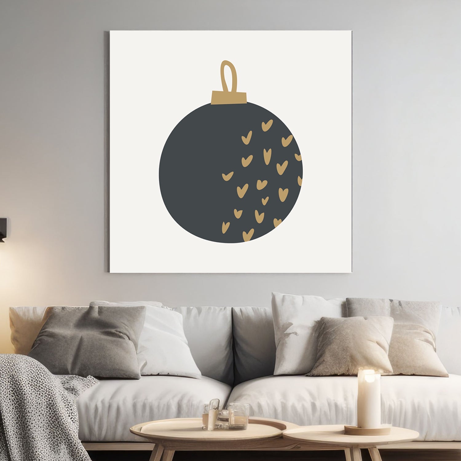 minimalist Christmas ornament holiday wall art print