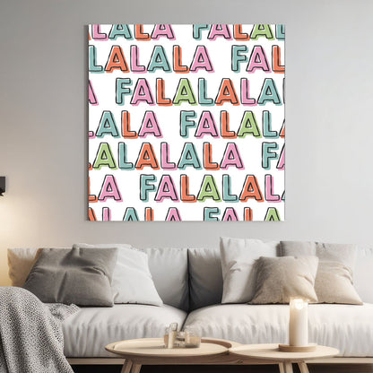 colorful fa la la holiday typography wall art print
