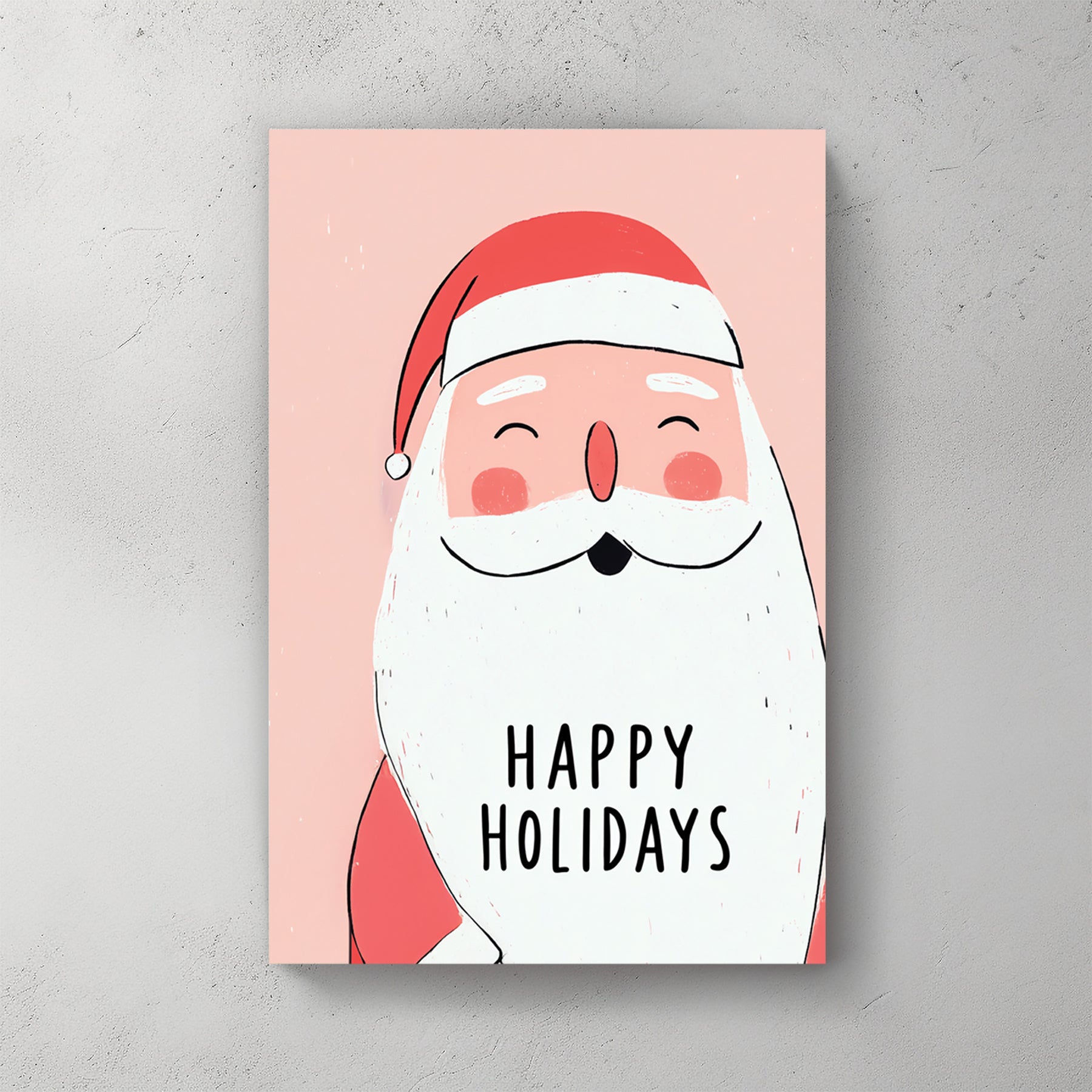 cute Santa holiday wall art illustration