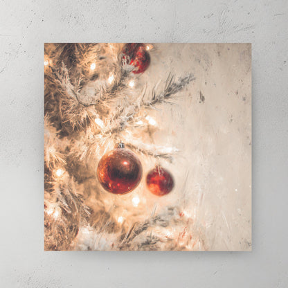 glowing bauble Christmas tree holiday wall art print