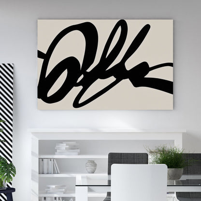 bold abstract black line minimalist wall art print