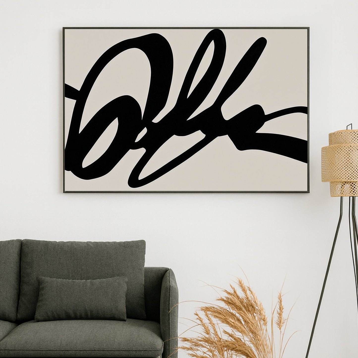 bold abstract black line minimalist wall art print