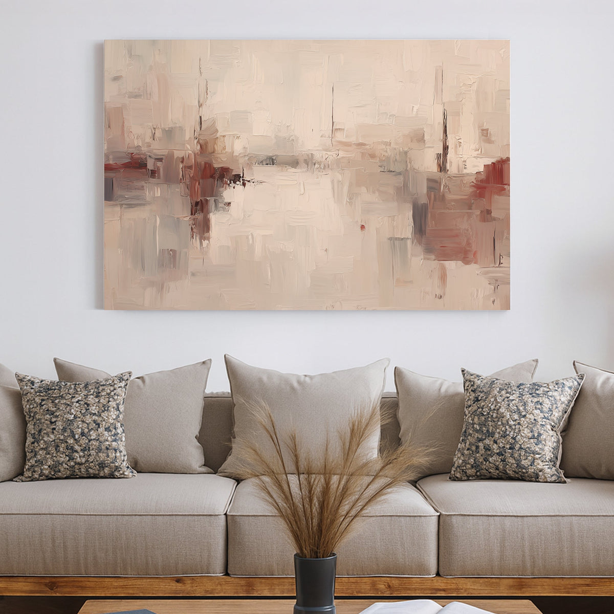 neutral abstract textured wall art canvas print