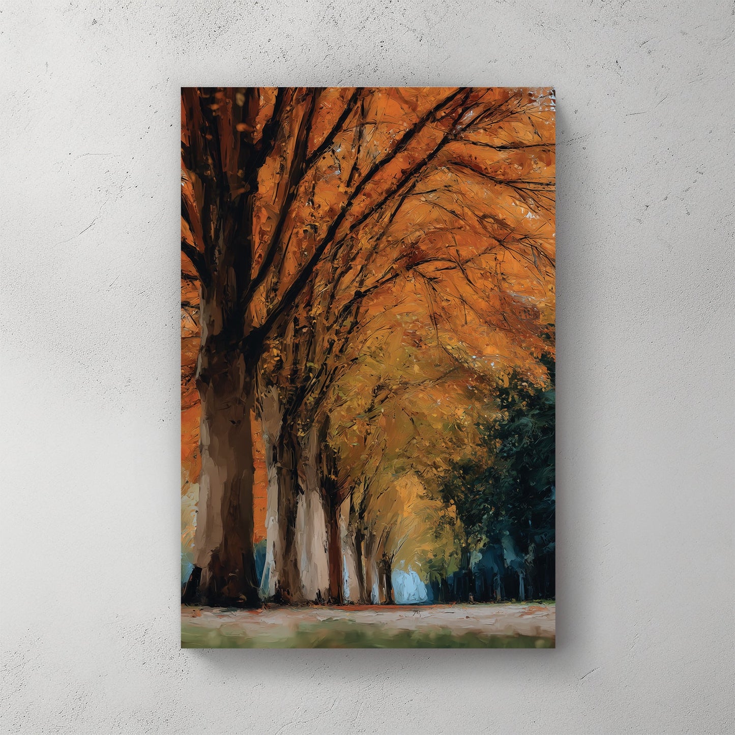 autumn forest pathway wall art print