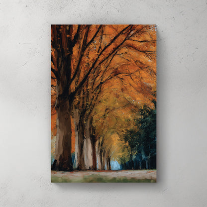 autumn forest pathway wall art print
