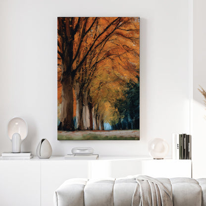 autumn forest pathway wall art print