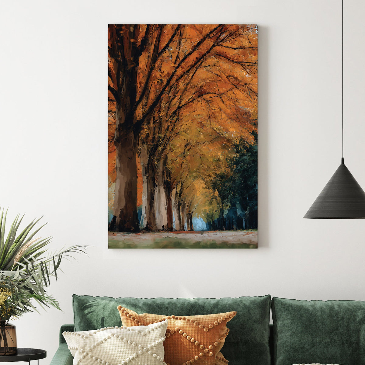 autumn forest pathway wall art print