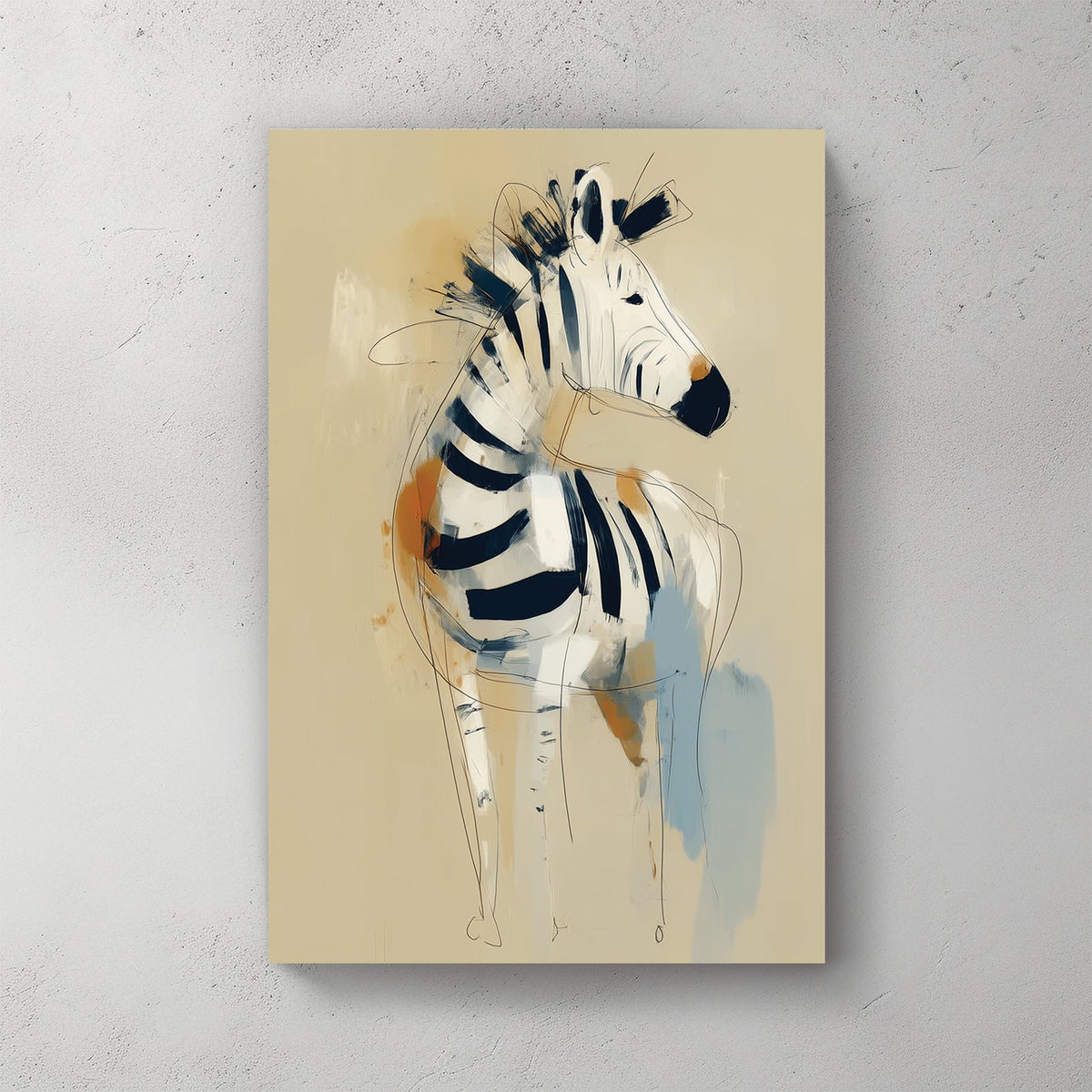abstract zebra animal wall art print
