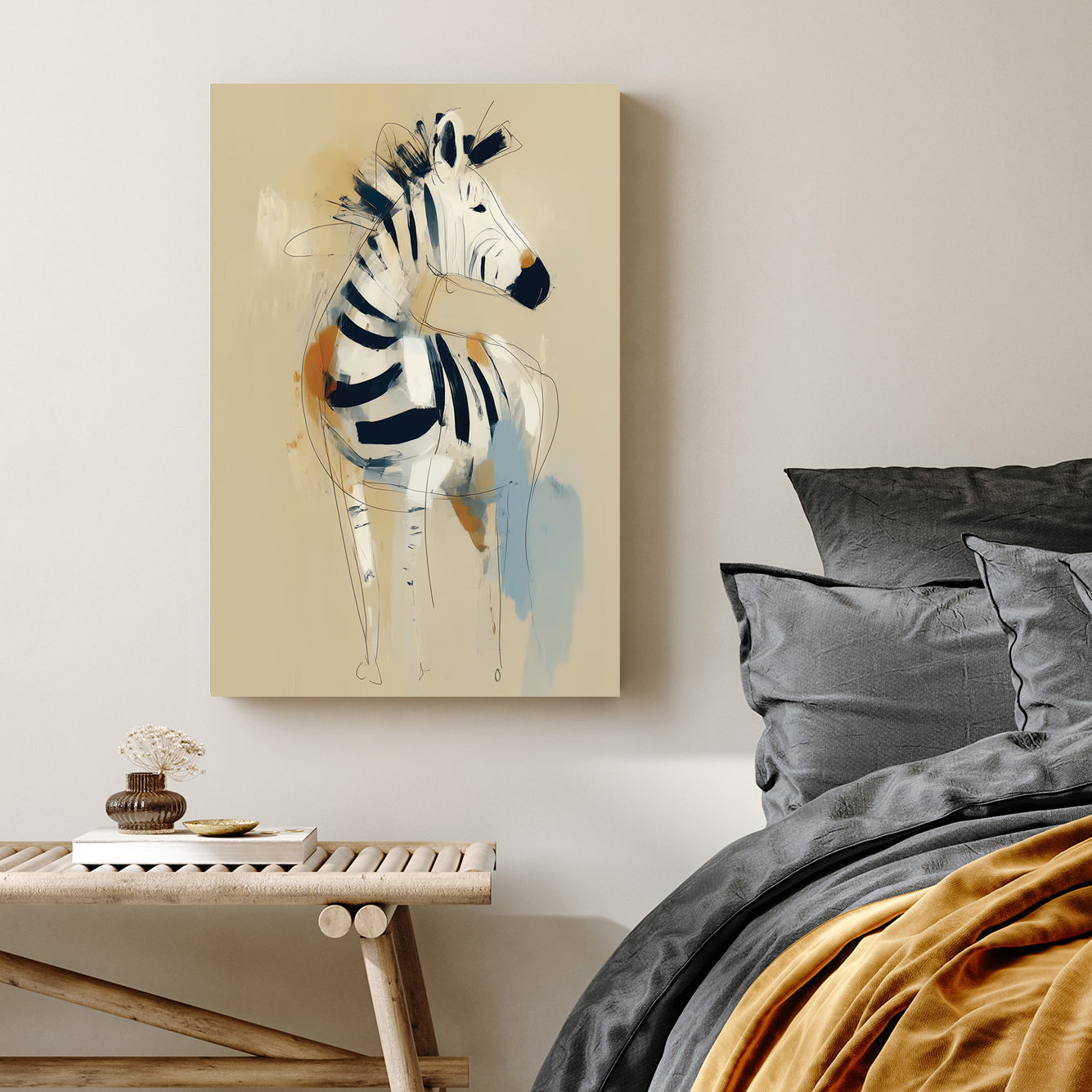 abstract zebra animal wall art print