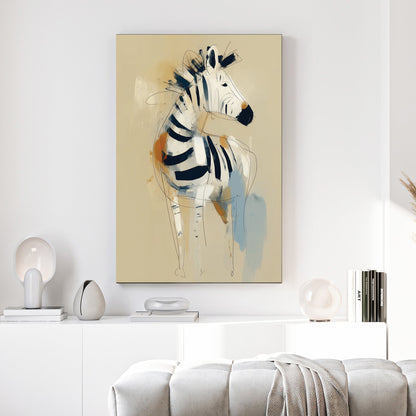 abstract zebra animal wall art print