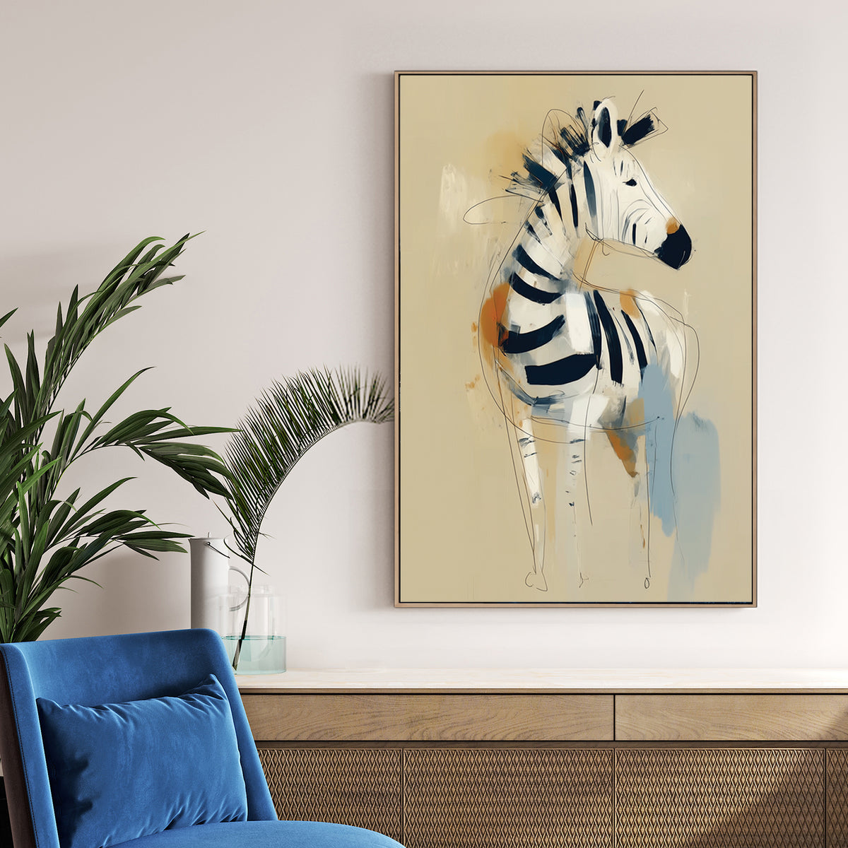 abstract zebra animal wall art print