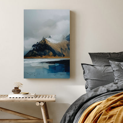 misty mountain landscape wall art canvas print