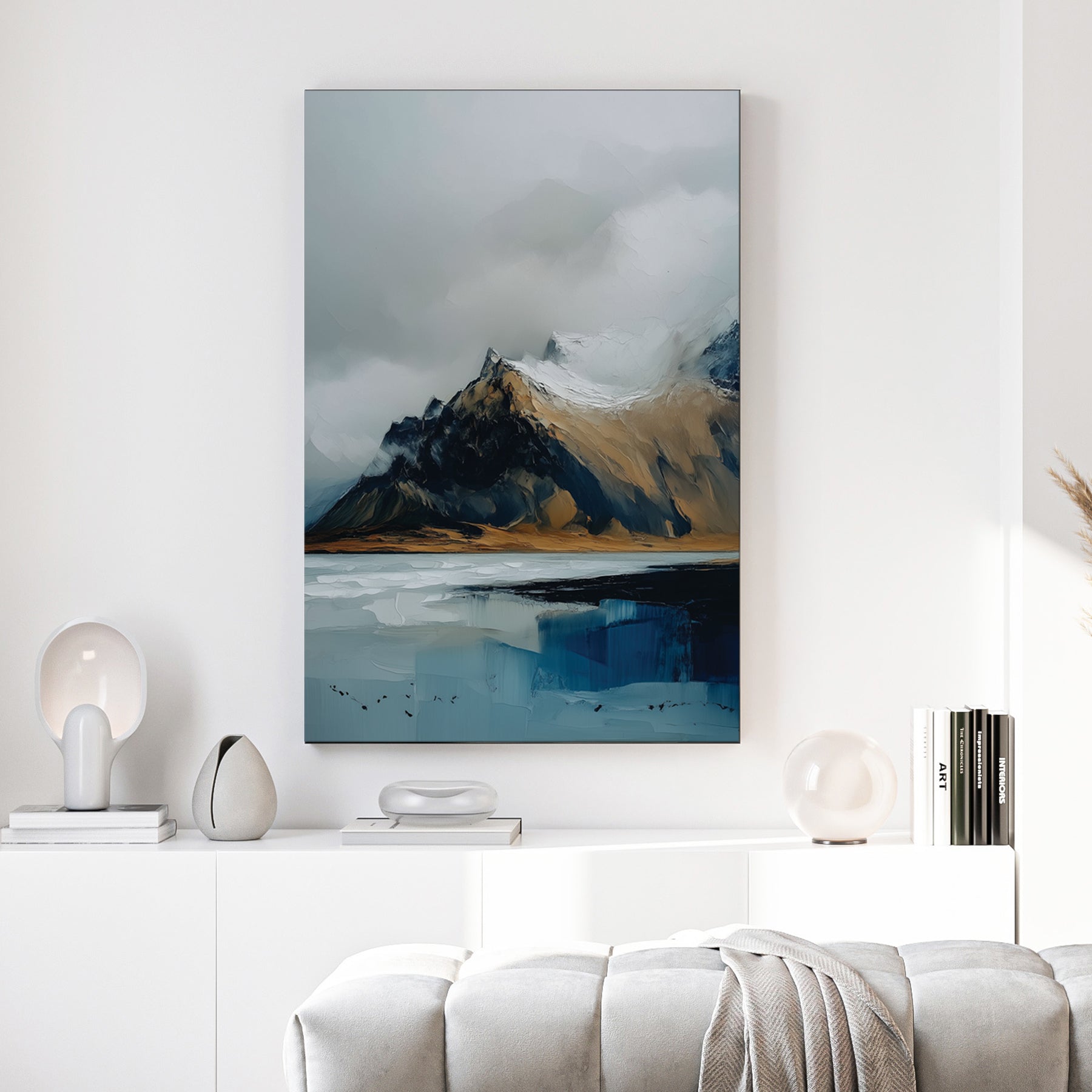misty mountain landscape wall art canvas print