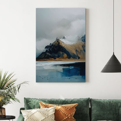 misty mountain landscape wall art canvas print