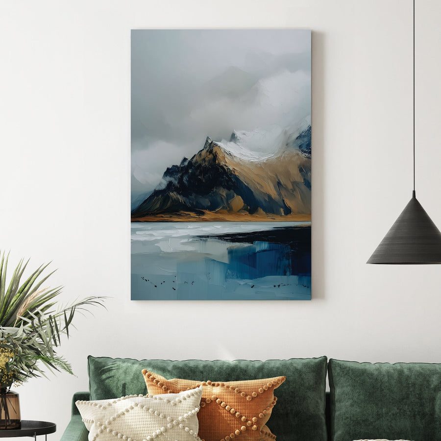 misty mountain landscape wall art canvas print