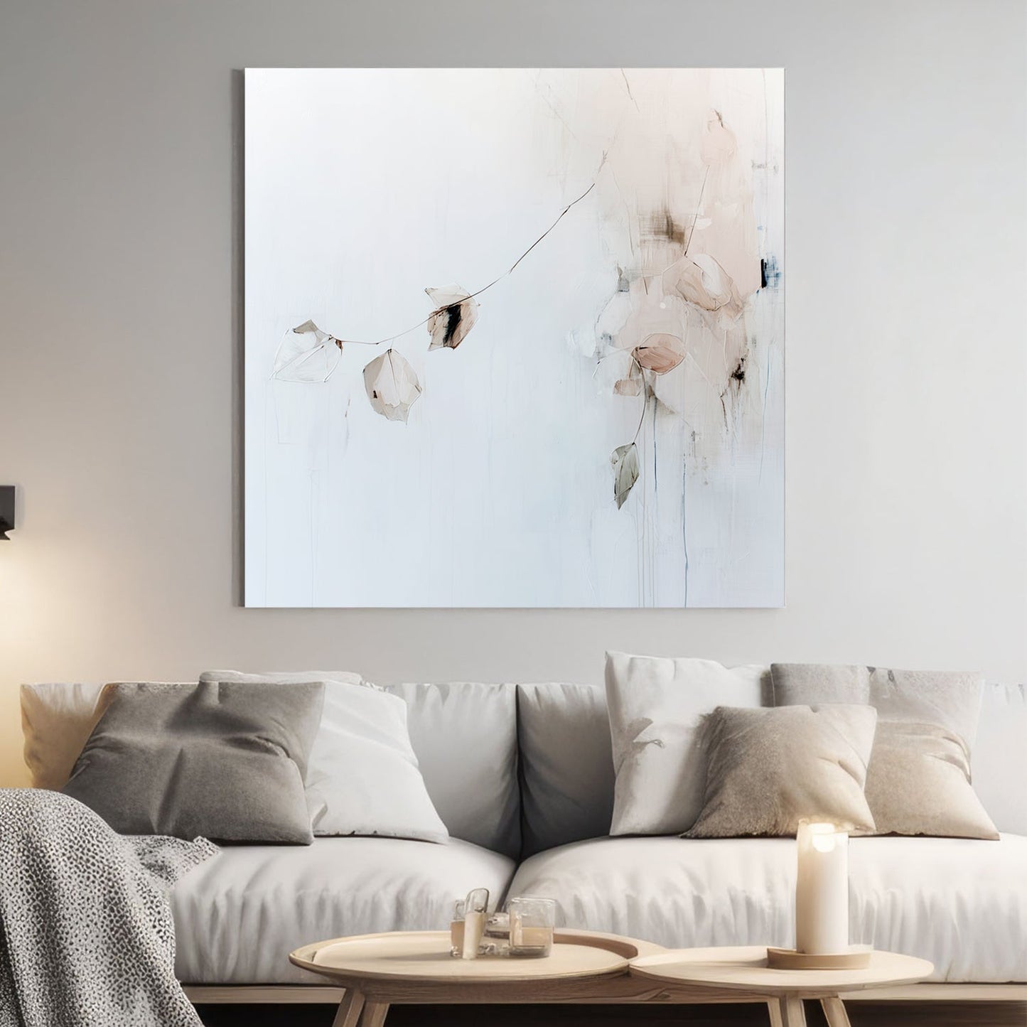 minimalist leaf design neutral wall art print