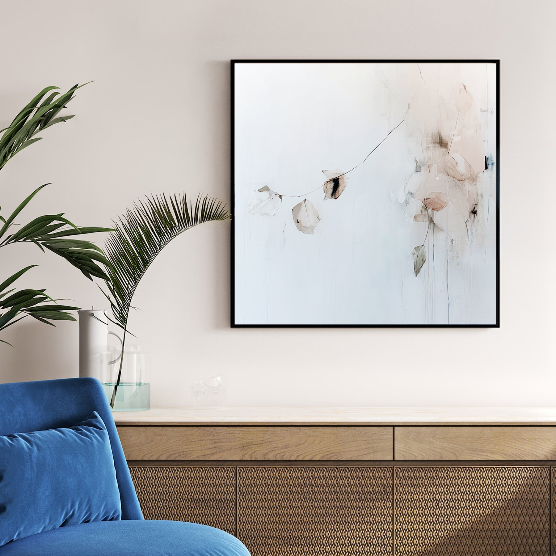 minimalist leaf design neutral wall art print