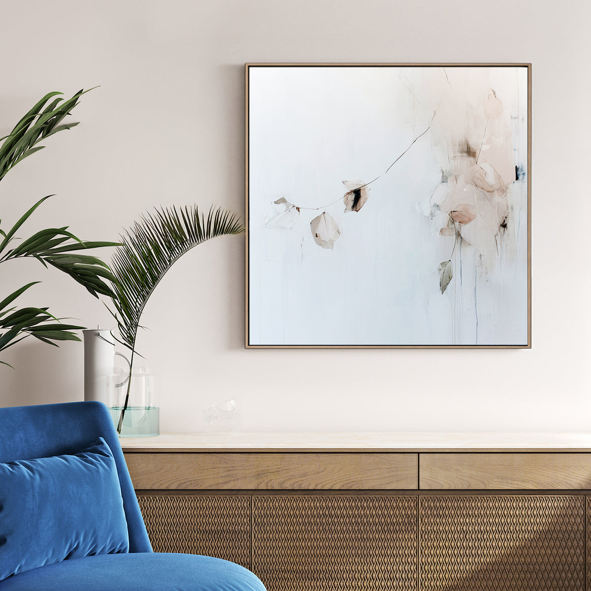 minimalist leaf design neutral wall art print