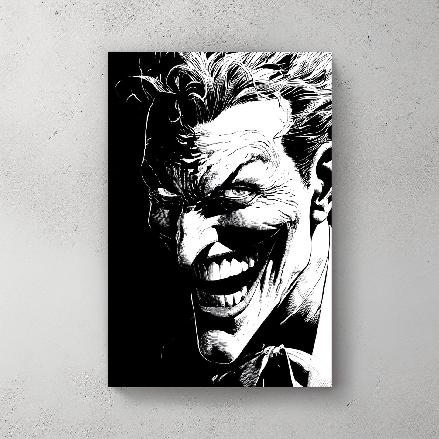 Joker black and white wall art illustration print