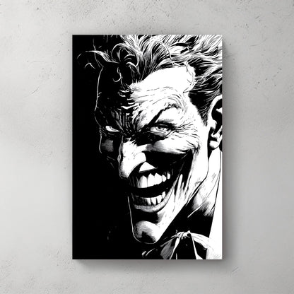 Joker black and white wall art illustration print