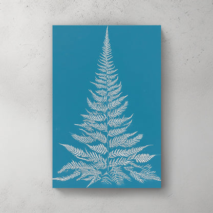 minimalist botanical Christmas tree teal wall art print