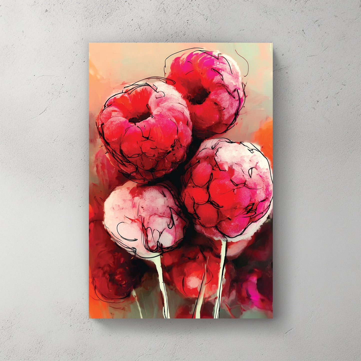 bold raspberry splash contemporary wall art print