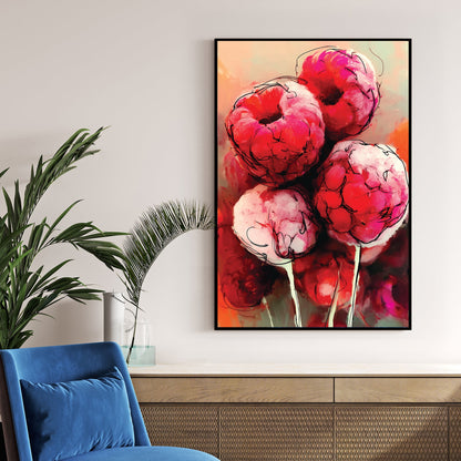 bold raspberry splash contemporary wall art print