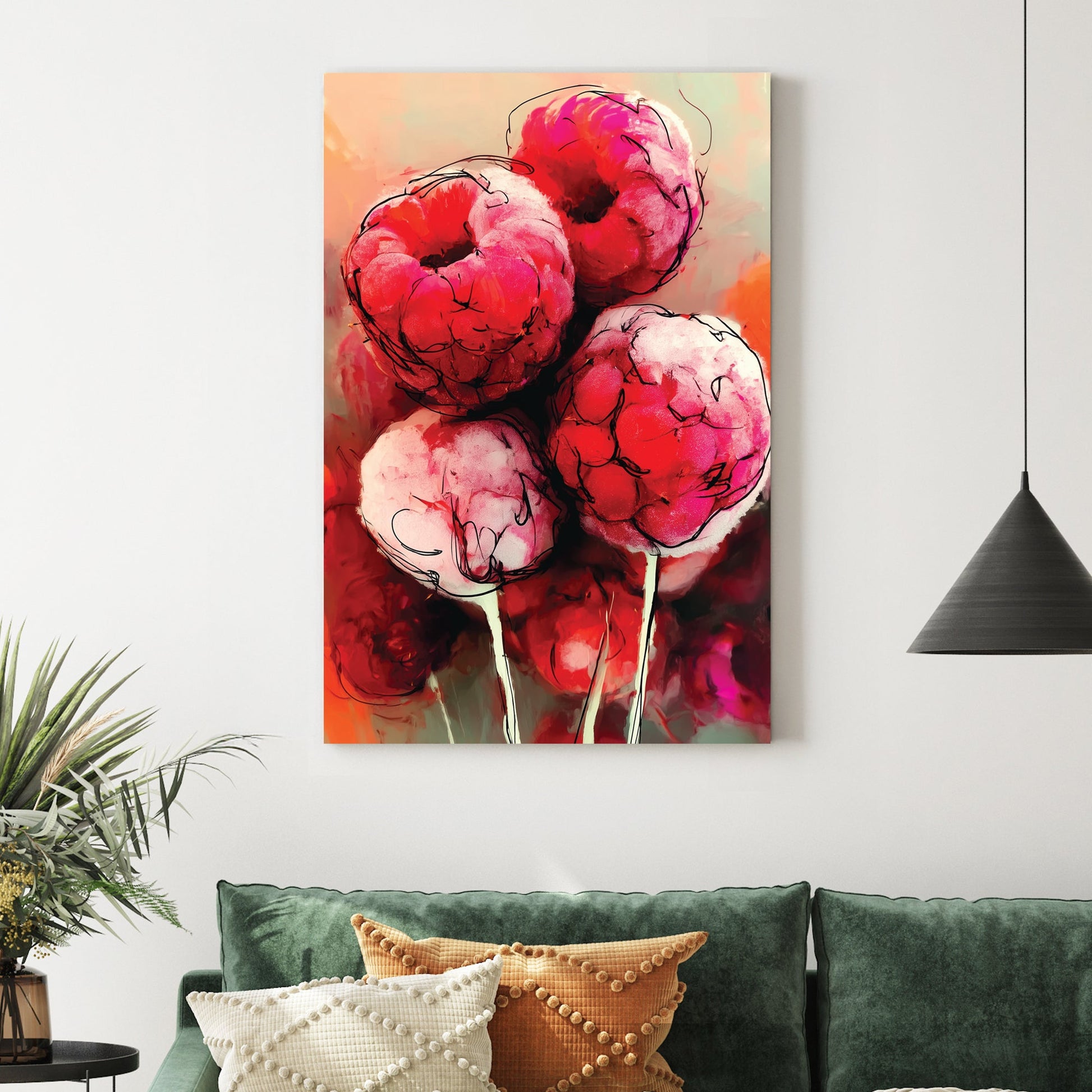 bold raspberry splash contemporary wall art print