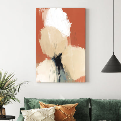 modern terracotta abstract floral wall art print