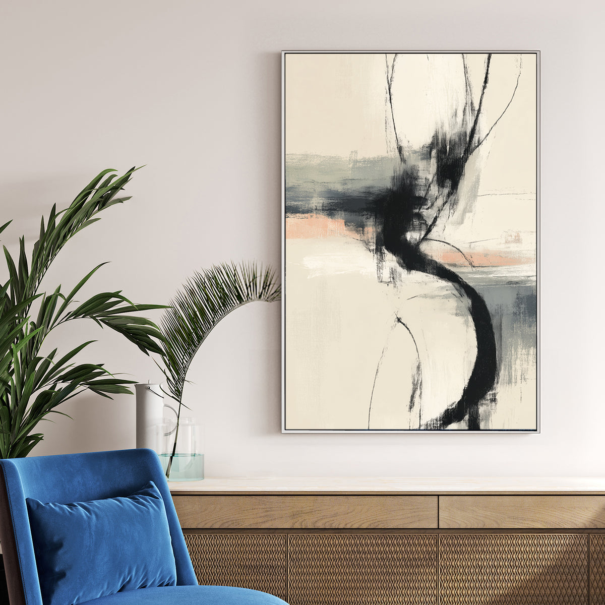 modern abstract flow minimal wall art print
