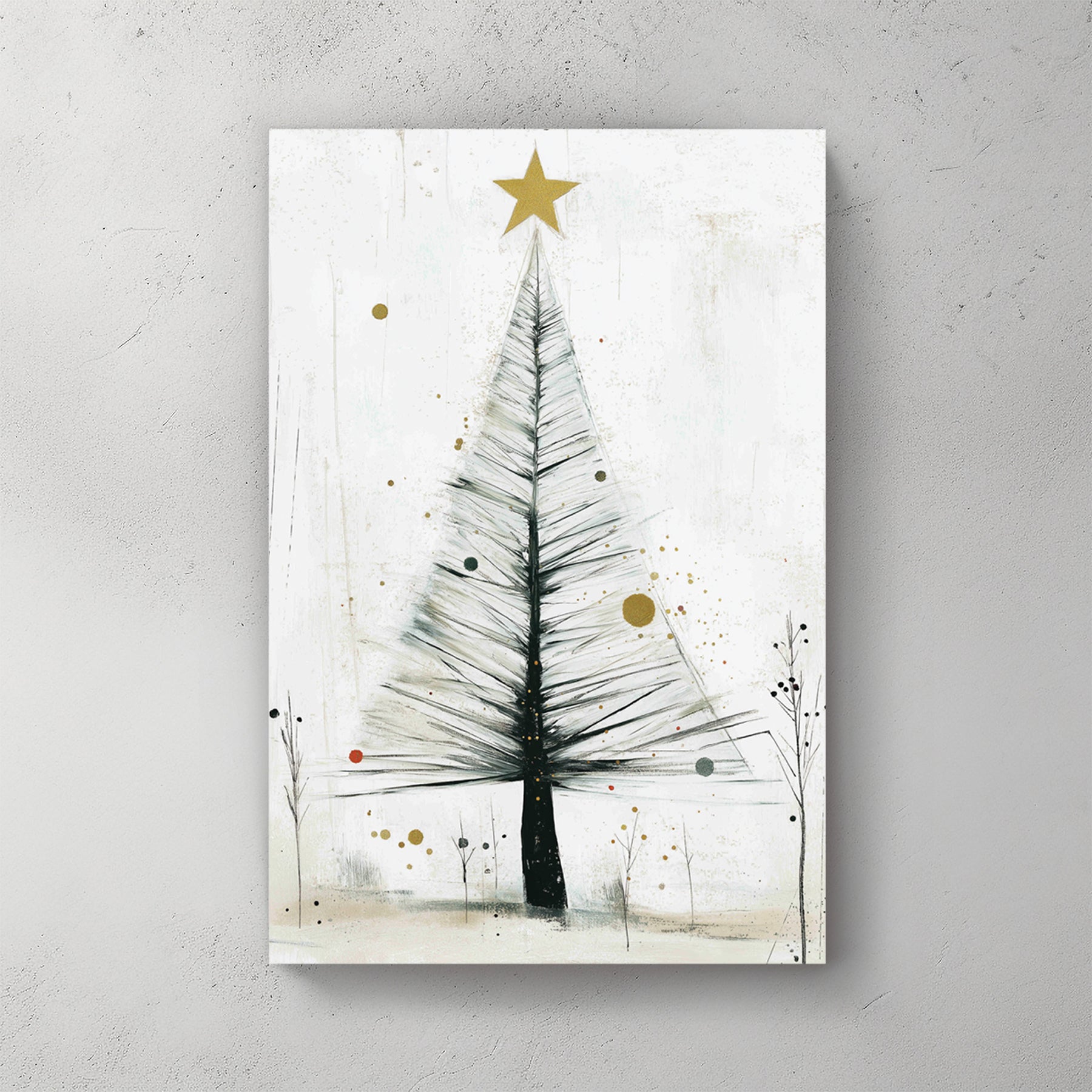 minimalist Christmas tree holiday wall art print