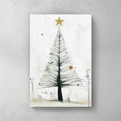 minimalist Christmas tree holiday wall art print