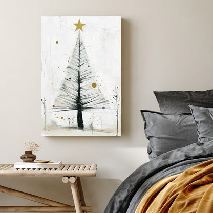 minimalist Christmas tree holiday wall art print