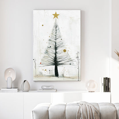 minimalist Christmas tree holiday wall art print