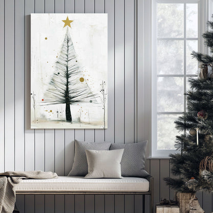 minimalist Christmas tree holiday wall art print