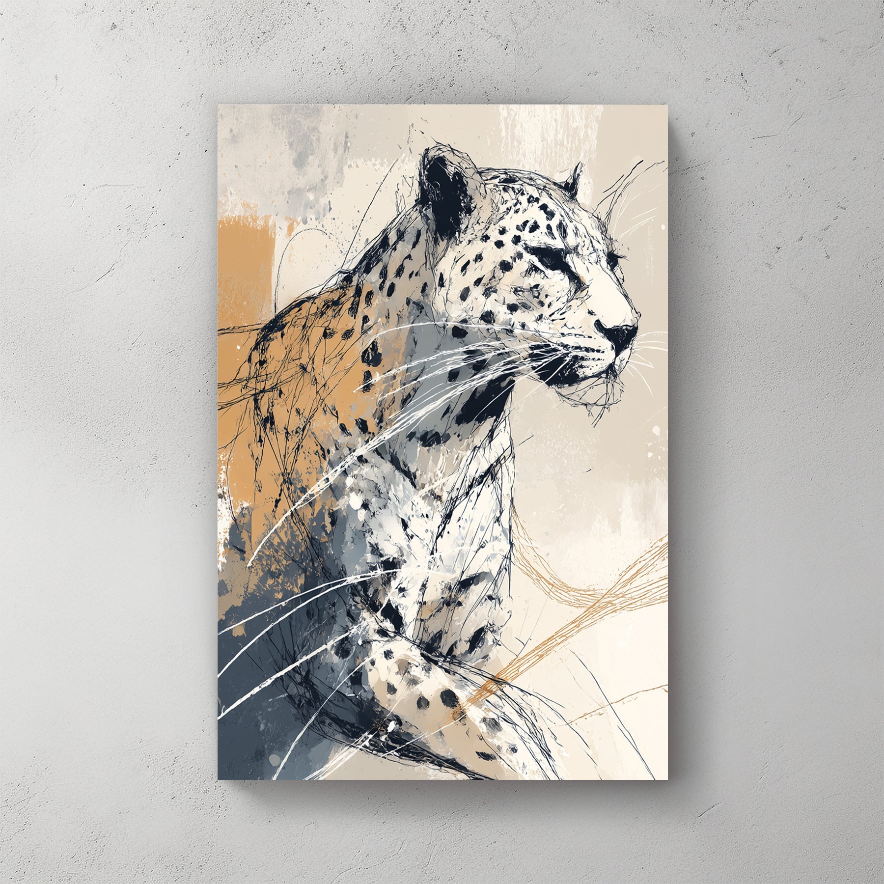 abstract leopard wildlife wall art print