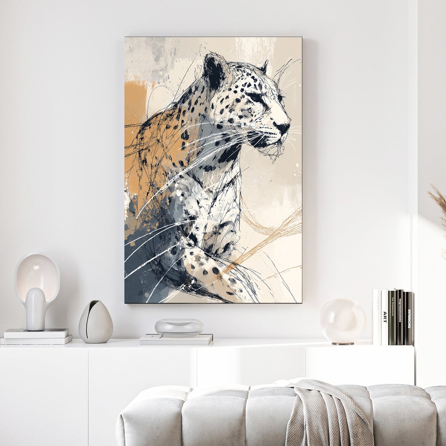 abstract leopard wildlife wall art print
