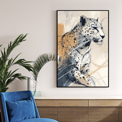 abstract leopard wildlife wall art print
