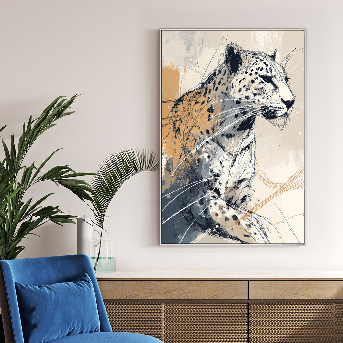 abstract leopard wildlife wall art print