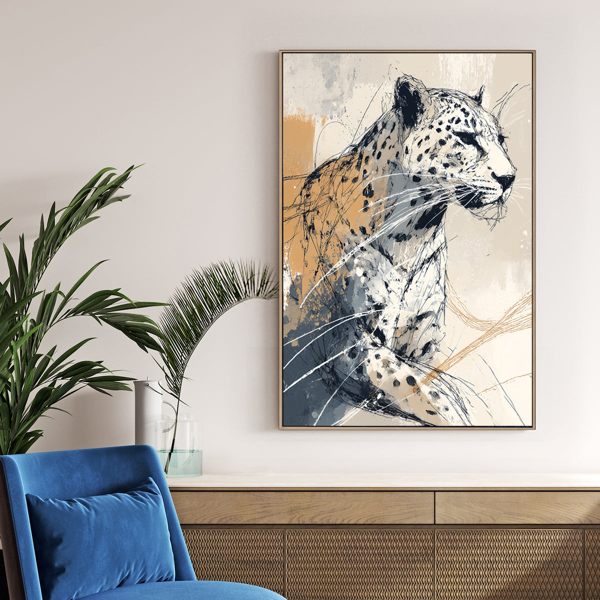 abstract leopard wildlife wall art print