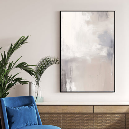 neutral minimalist abstract wall art in beige and gray tones