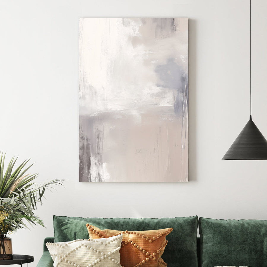 neutral minimalist abstract wall art in beige and gray tones