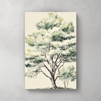 serene pine tree nature wall art print