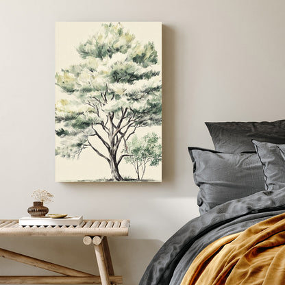 serene pine tree nature wall art print