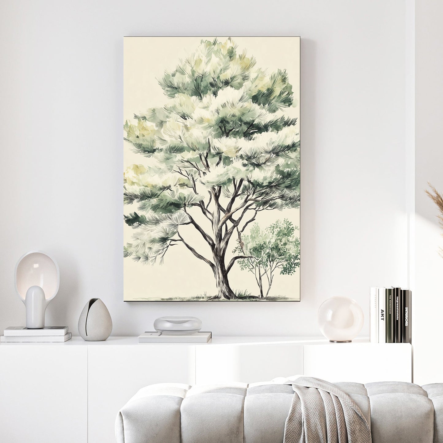 serene pine tree nature wall art print