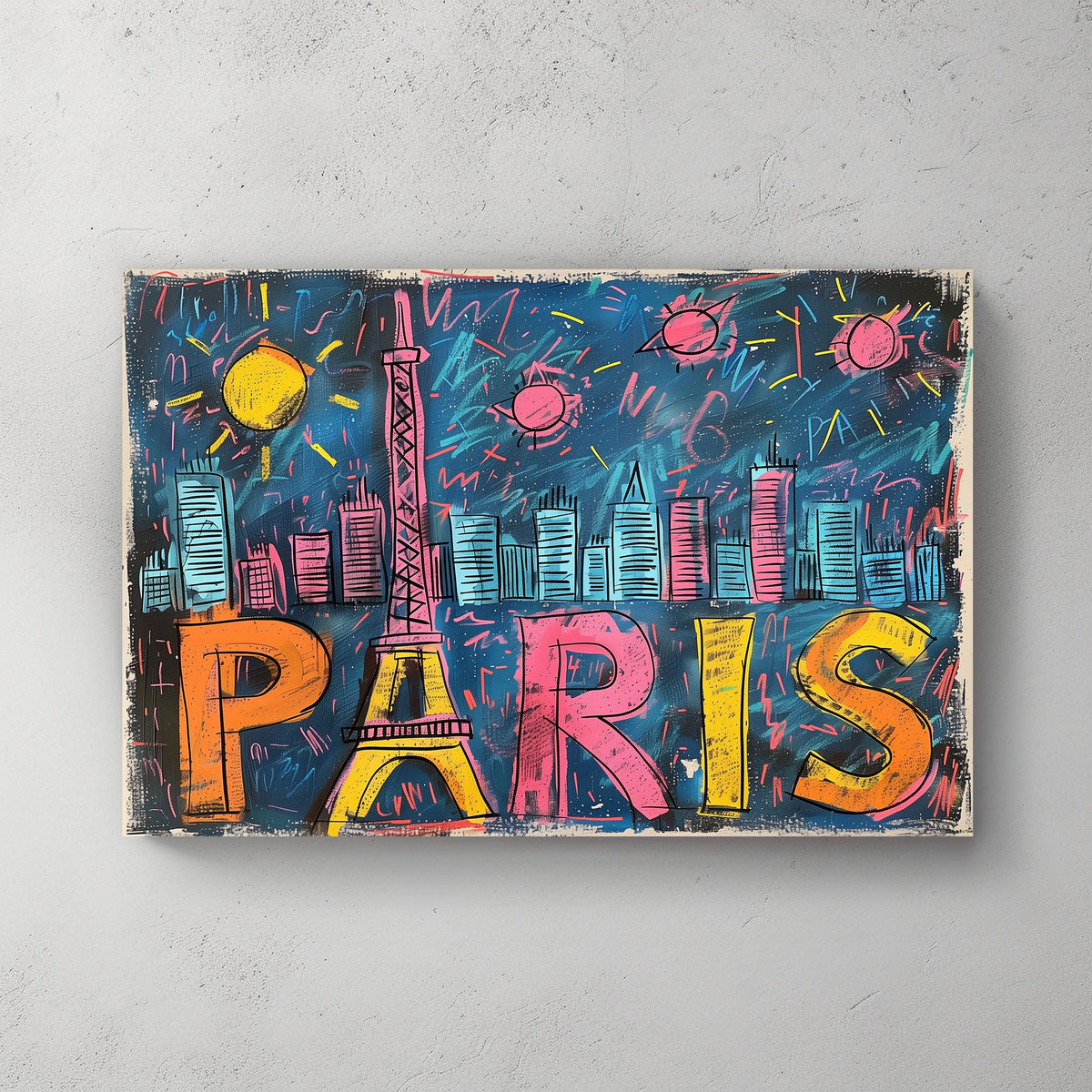 Paris Graffiti #341 Canvas Wall Art & Metal Prints