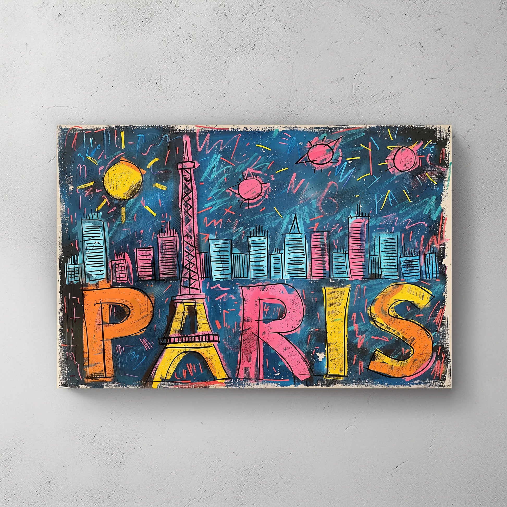 Paris Graffiti #341 Canvas Wall Art & Metal Prints