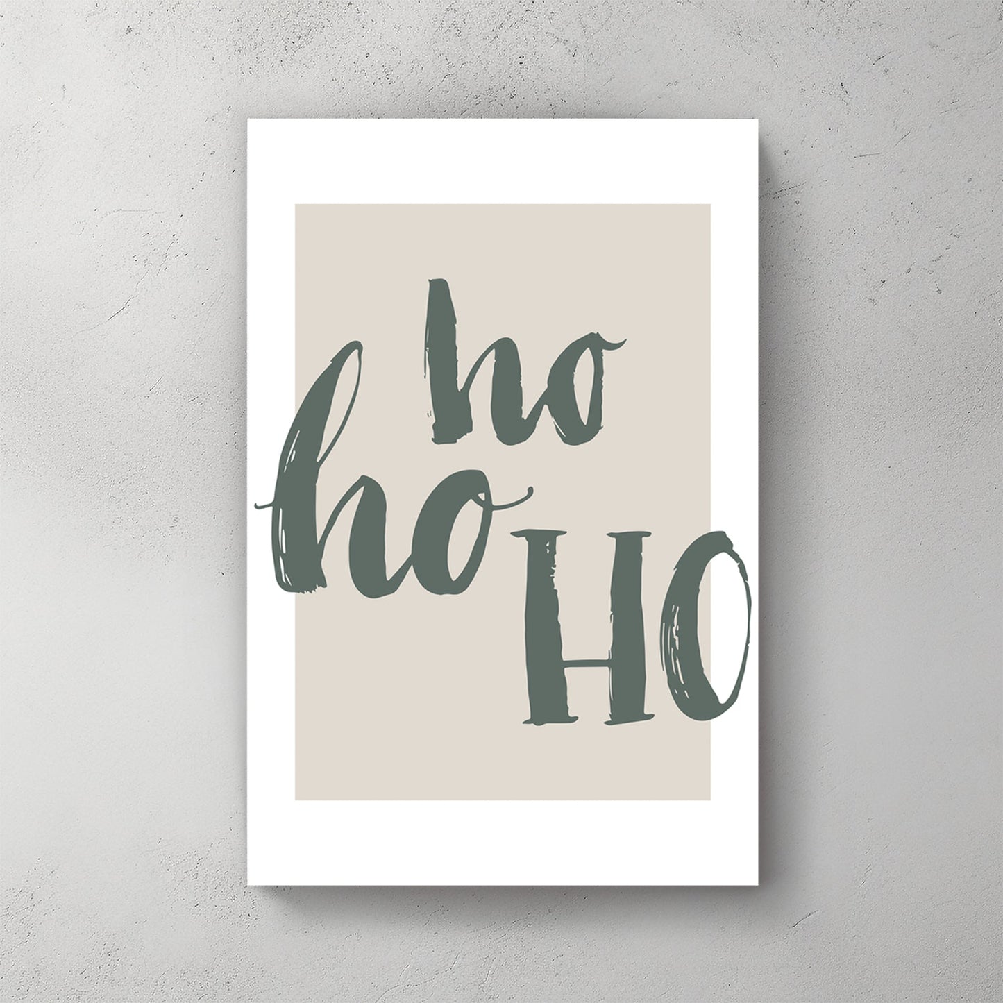 minimalist ho ho ho Christmas typography wall art print
